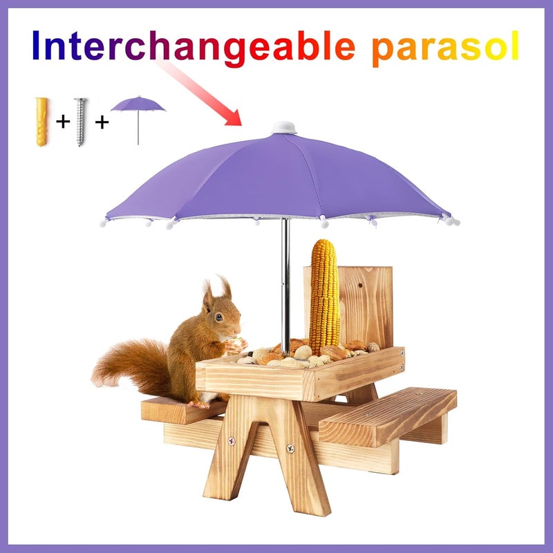 Gnodry Squirrel Picnic Table Feeder Replacement Mini Umbrella for Outside (Purple) - Image 3